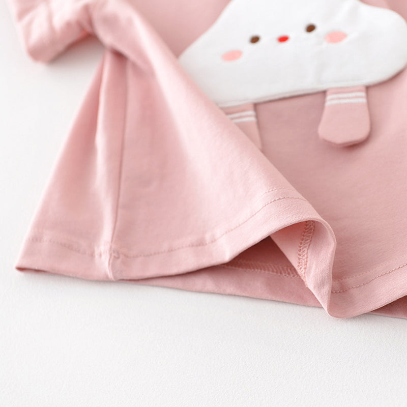 Baby Girls T-shirt with a 3D Cloud Pattern, 6-36Months