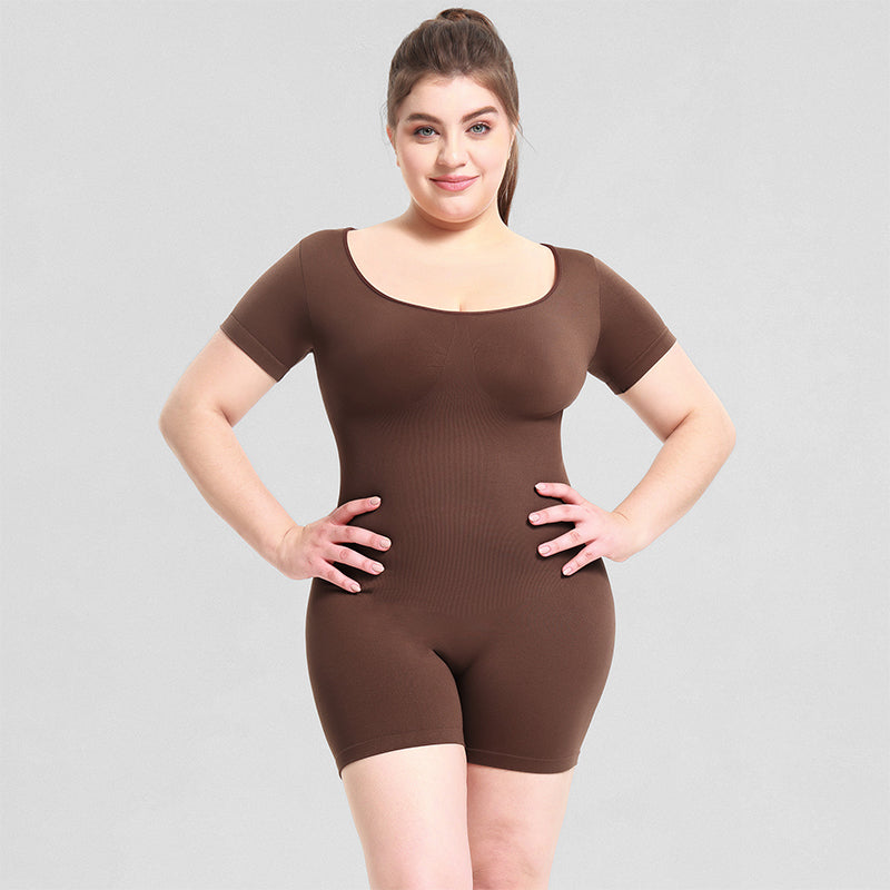 Short-sleeve Seamless Shapewear Bodysuit, Postpartum Body Shaping and Recovery