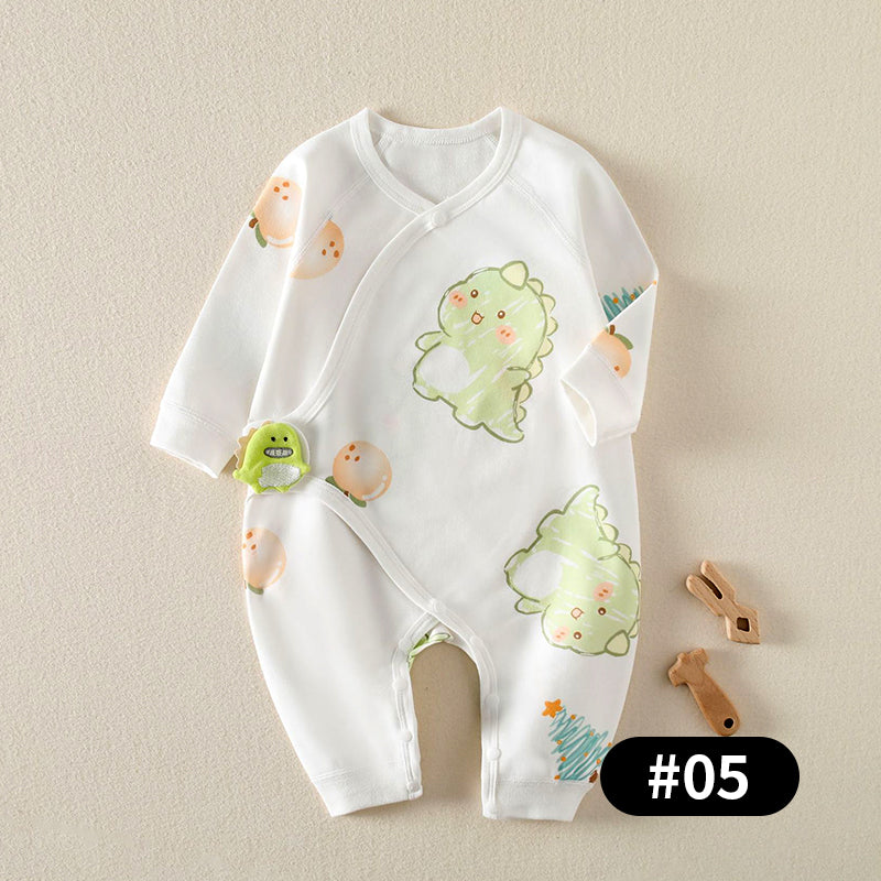 Newborn Baby Romper, Side-opening Velcro, 100% Pure Cotton Material, 0-6Months - babysmile03