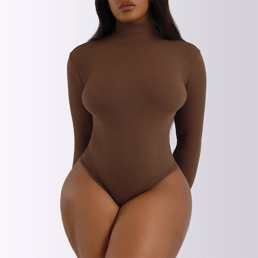 Autumn/Winter High Neck Seamless Shapewear Bodysuit, Postpartum Body Shaping and Recovery