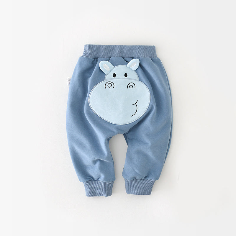 Cute Animal Pattern Baby Loose Cotton Trousers, 6-36Months