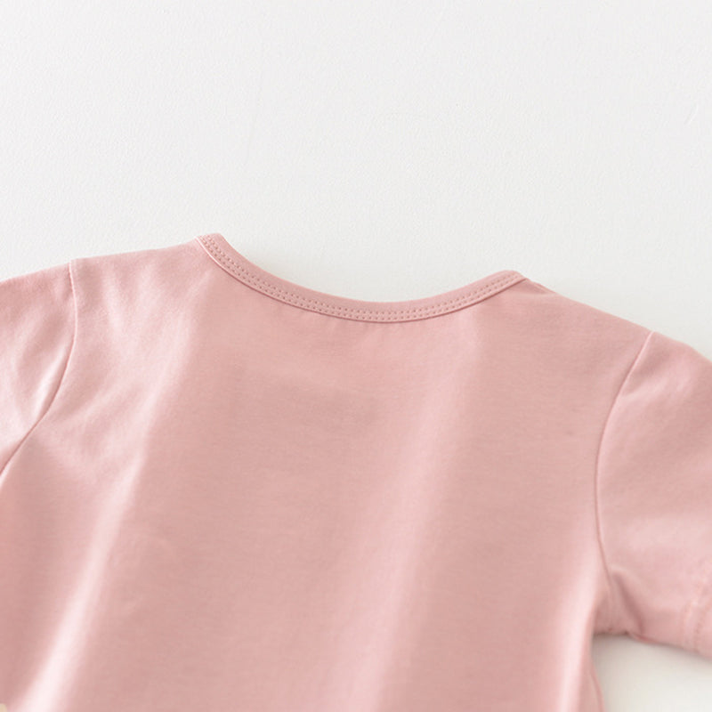 Baby Girls T-shirt with a 3D Bunny Pattern, 1-5Years