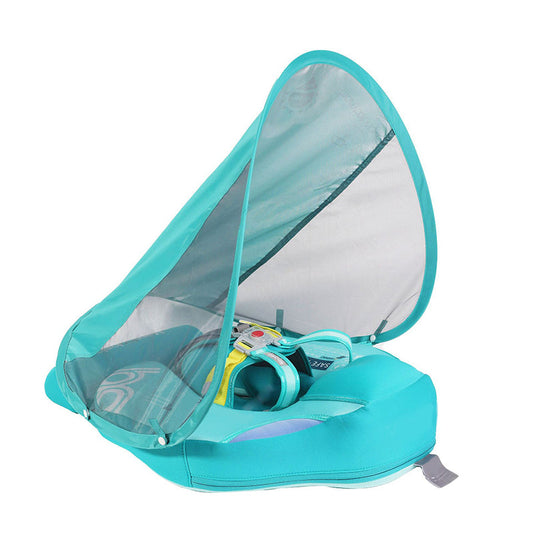 An Inflatable-Free Baby Swimming Ring with a Sunshade