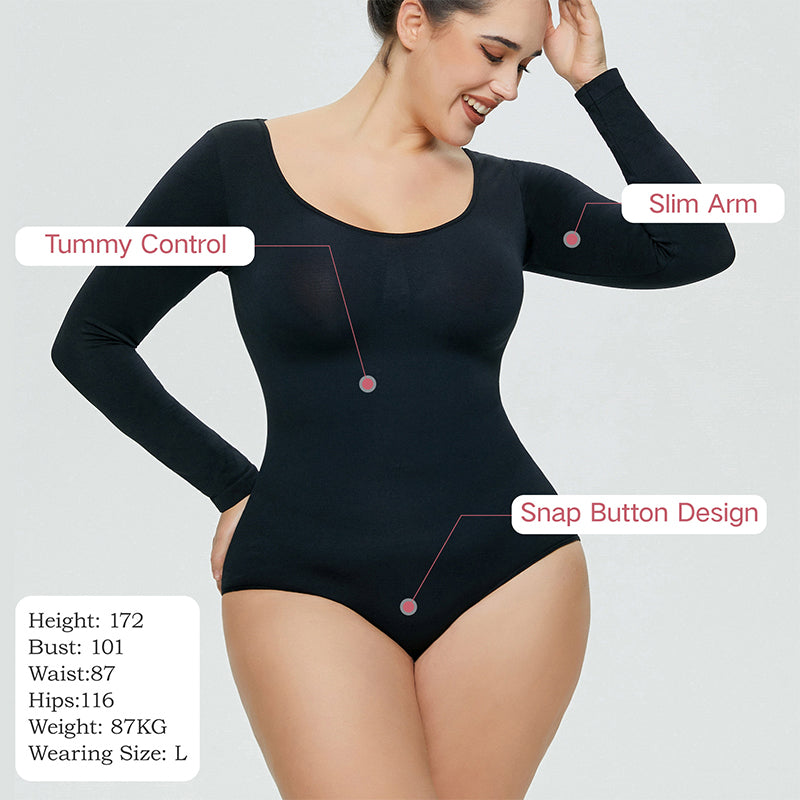 Long-sleeve Seamless Shapewear Bodysuit, Postpartum Body Shaping and Recovery
