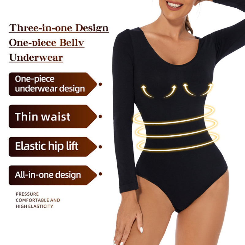 Long-sleeve Seamless Shapewear Bodysuit, Postpartum Body Shaping and Recovery