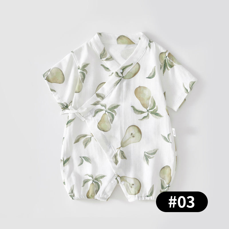 Summer Baby Romper, Silk Gauze, Side-opening Velcro, 1-24Months - babysmile03