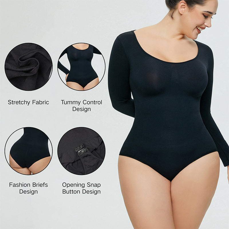 Long-sleeve Seamless Shapewear Bodysuit, Postpartum Body Shaping and Recovery