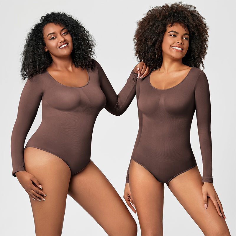 Long-sleeve Seamless Shapewear Bodysuit, Postpartum Body Shaping and Recovery