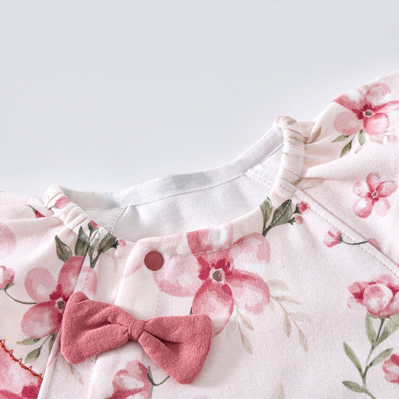 Newborn Baby Romper, 100% Pure Cotton Material, Side-opening Velcro, 1-24Months - babysmile03