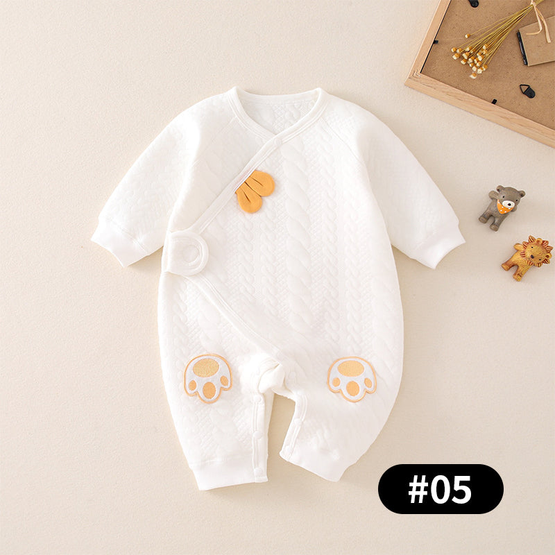 Newborn Baby Romper, Side-opening Velcro, 100% Pure Cotton Material, 0-6Months - babysmile03