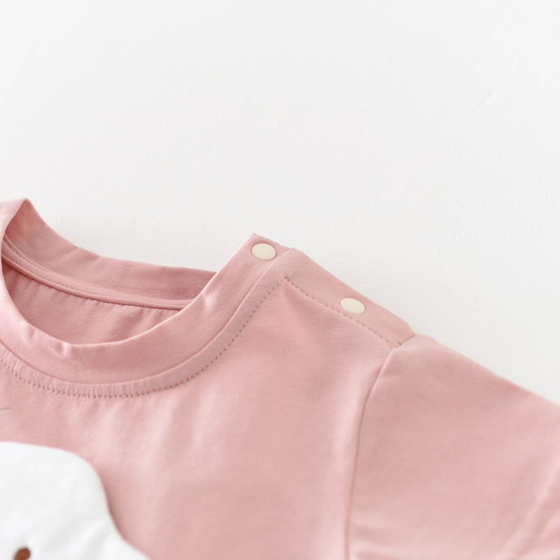 Baby Girls T-shirt with a 3D Cloud Pattern, 6-36Months