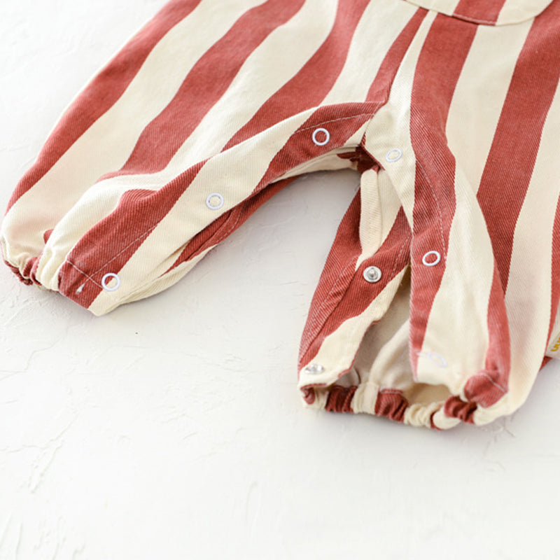 Striped/Letter Pattern Baby Overalls with Bear Decoration, 3-36Months