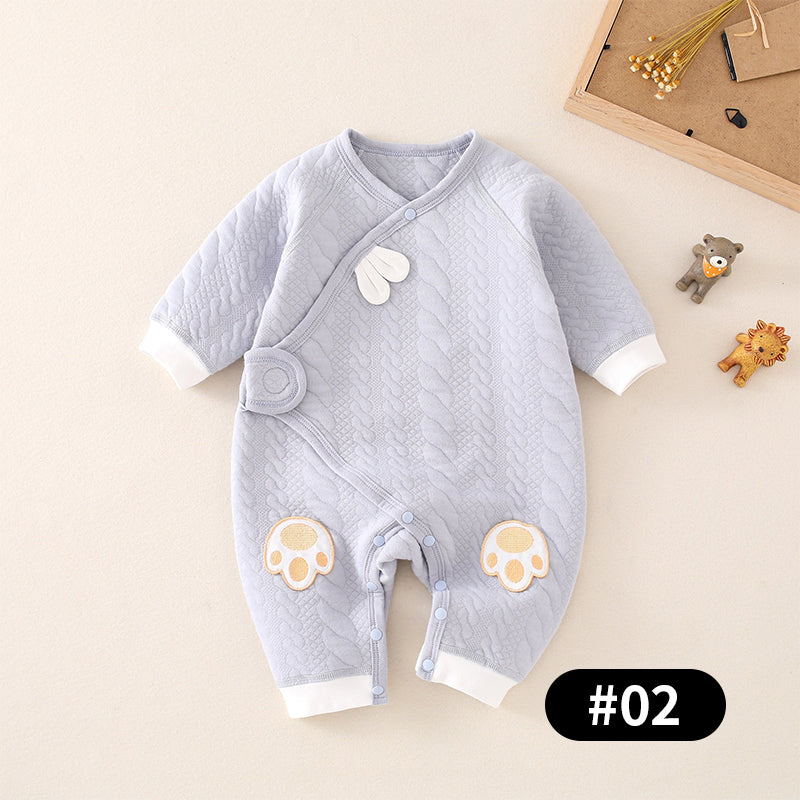 Newborn Baby Romper, Side-opening Velcro, 100% Pure Cotton Material, 0-6Months - babysmile03