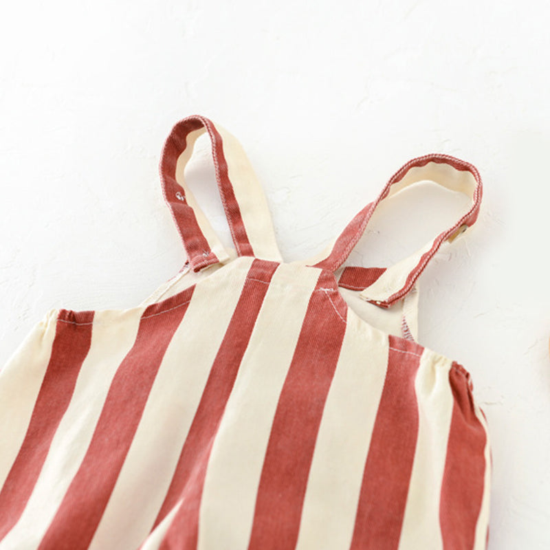 Striped/Letter Pattern Baby Overalls with Bear Decoration, 3-36Months