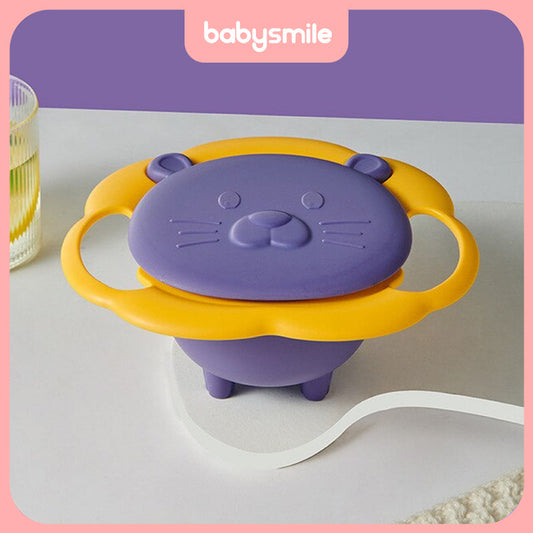 360 Degree Rotate Spill-Proof Bowl Cute Cartoon