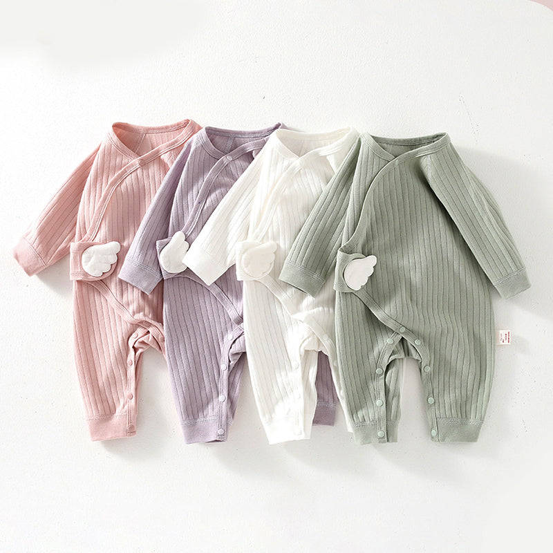 Newborn Baby Romper, Side-opening Velcro, 100% Pure Cotton Material, 0-6Months - babysmile03