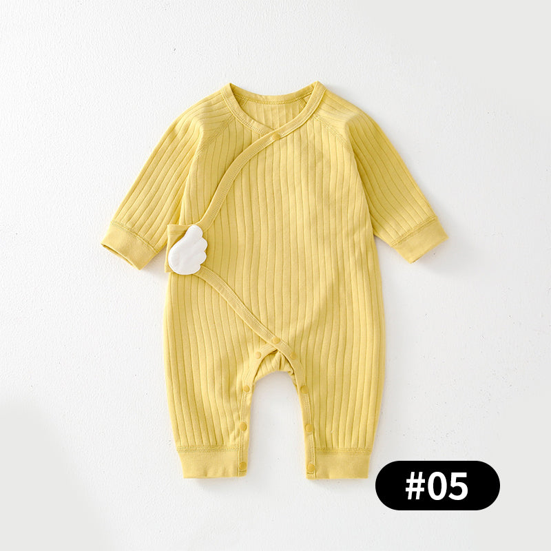 Newborn Baby Romper, Side-opening Velcro, 100% Pure Cotton Material, 0-6Months - babysmile03