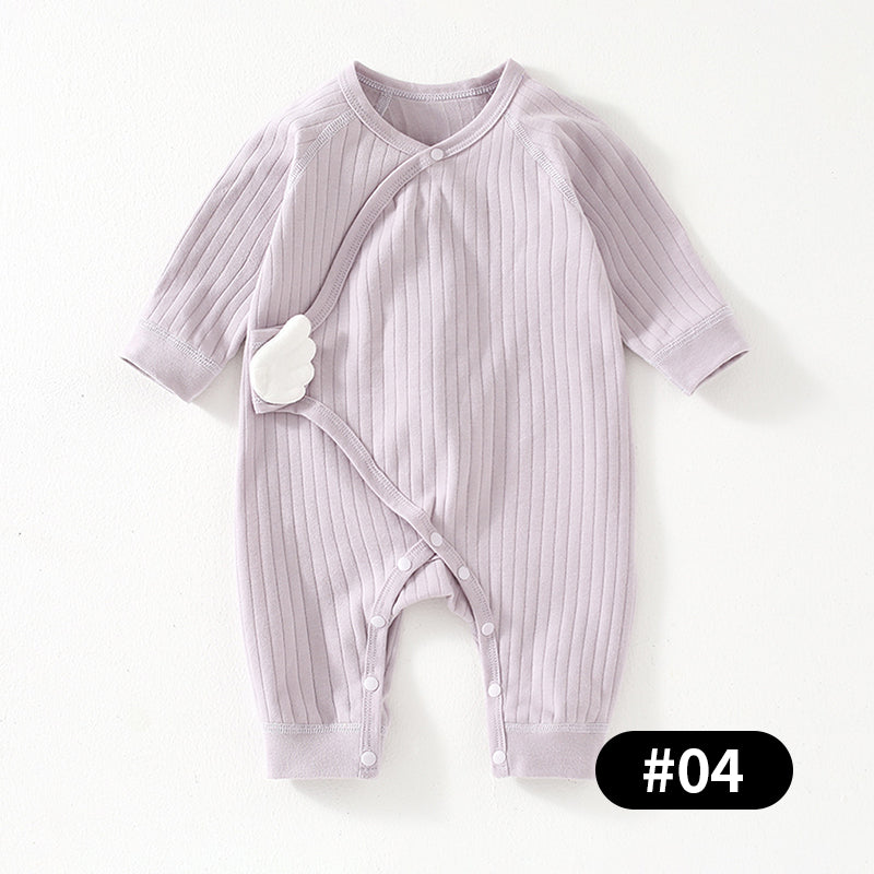 Newborn Baby Romper, Side-opening Velcro, 100% Pure Cotton Material, 0-6Months - babysmile03
