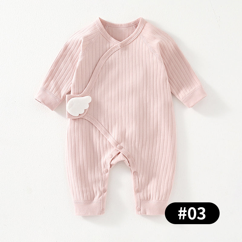 Newborn Baby Romper, Side-opening Velcro, 100% Pure Cotton Material, 0-6Months - babysmile03