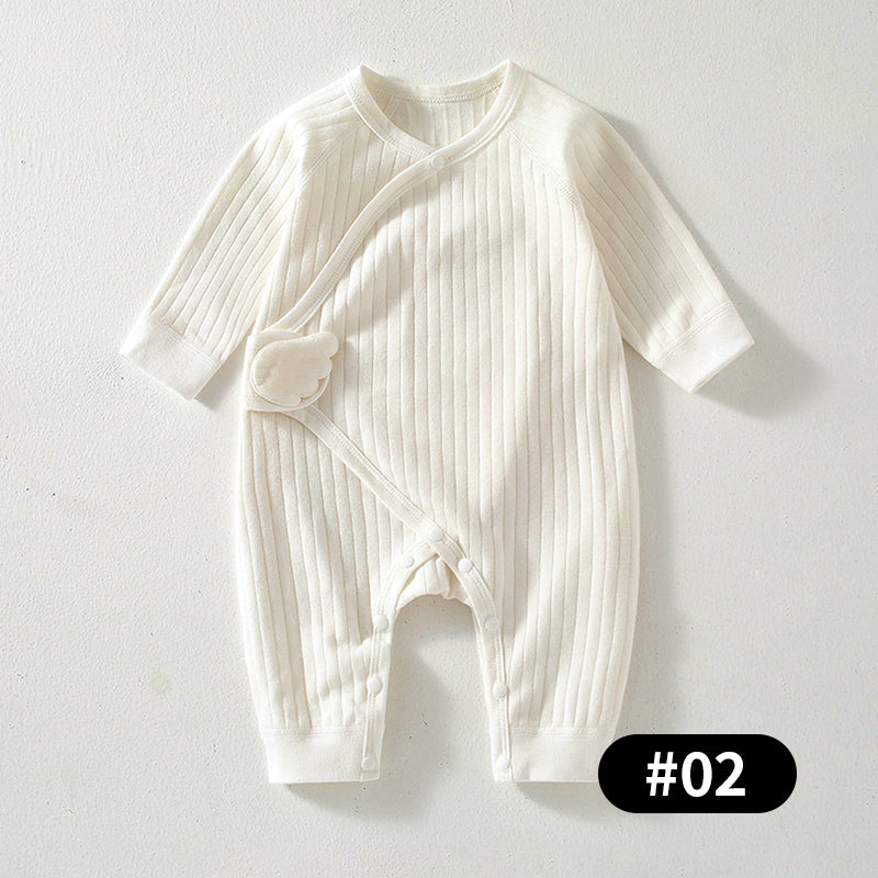 Newborn Baby Romper, Side-opening Velcro, 100% Pure Cotton Material, 0-6Months - babysmile03