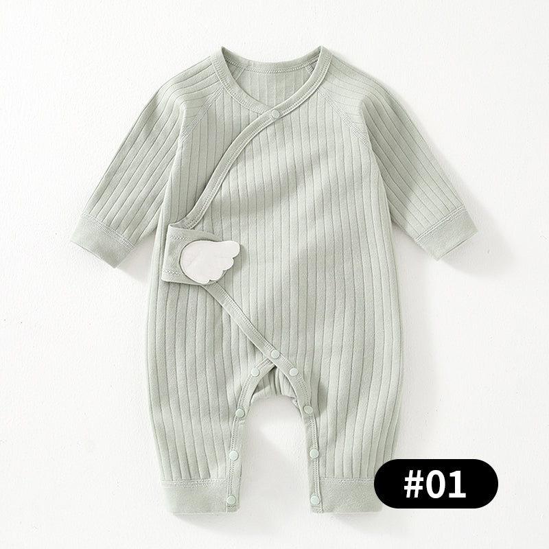 Newborn Baby Romper, Side-opening Velcro, 100% Pure Cotton Material, 0-6Months - babysmile03