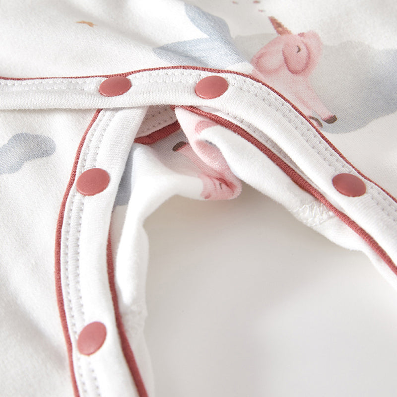 Newborn Baby Romper, 100% Pure Cotton Material, Side-opening Velcro, 0-6Months - babysmile03