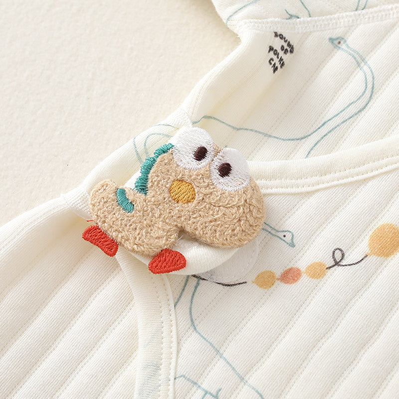 Newborn Baby Romper, Side-opening Velcro, 100% Pure Cotton Material, 0-6Months - babysmile03