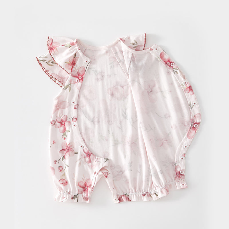 Summer Newborn Baby Romper, 100% Pure Cotton Material, Side-opening Velcro, 1-36Months - babysmile03