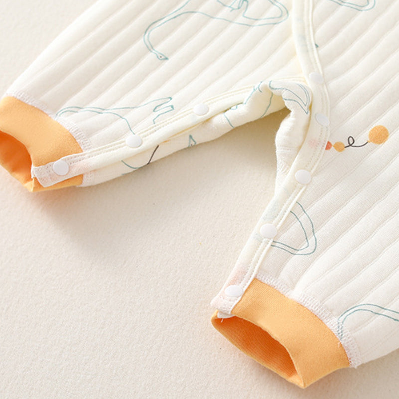 Newborn Baby Romper, Side-opening Velcro, 100% Pure Cotton Material, 0-6Months - babysmile03