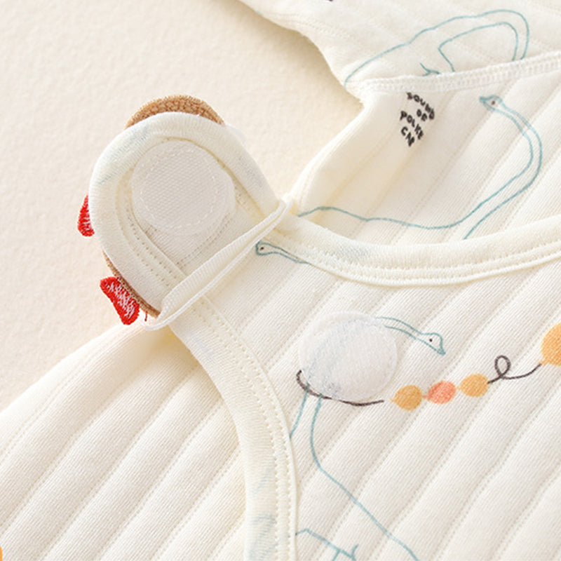 Newborn Baby Romper, Side-opening Velcro, 100% Pure Cotton Material, 0-6Months - babysmile03