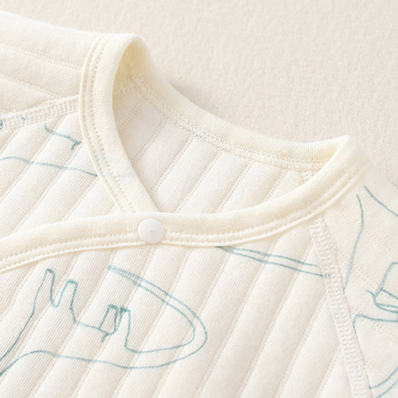 Newborn Baby Romper, Side-opening Velcro, 100% Pure Cotton Material, 0-6Months - babysmile03