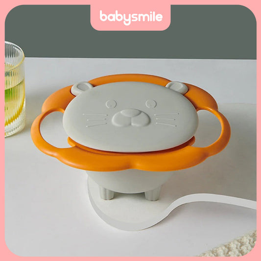360 Degree Rotate Spill-Proof Bowl Cute Cartoon