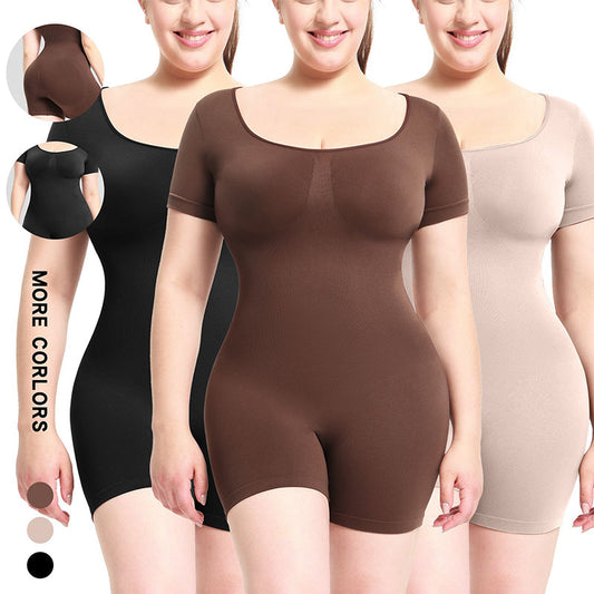 Short-sleeve Seamless Shapewear Bodysuit, Postpartum Body Shaping and Recovery