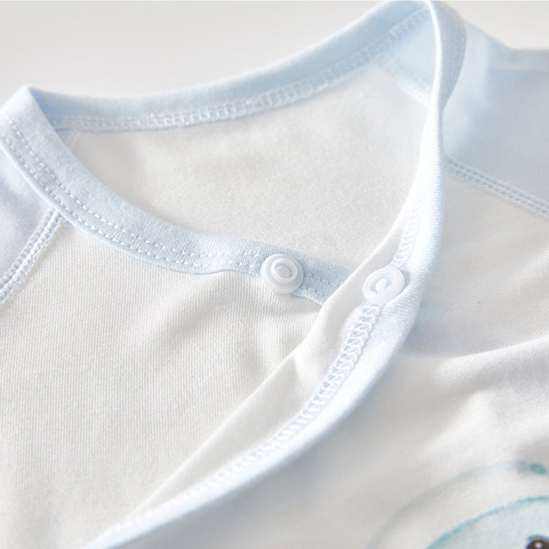 Summer Baby Romper, Natural Plant Fiber, Side-opening Velcro, 0-6Months - babysmile03