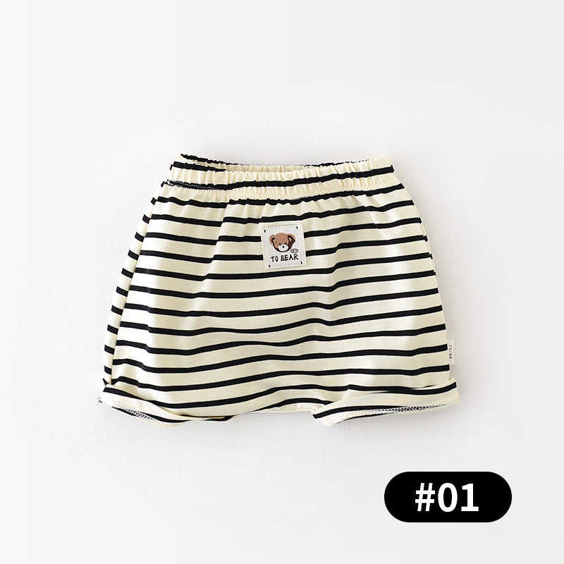 Striped Pattern Summer Baby Shorts, 6-36Months