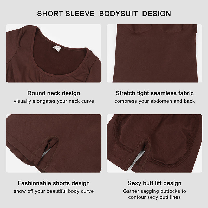 Short-sleeve Seamless Shapewear Bodysuit, Postpartum Body Shaping and Recovery