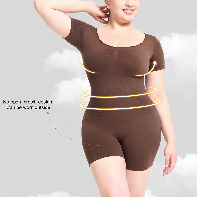 Short-sleeve Seamless Shapewear Bodysuit, Postpartum Body Shaping and Recovery