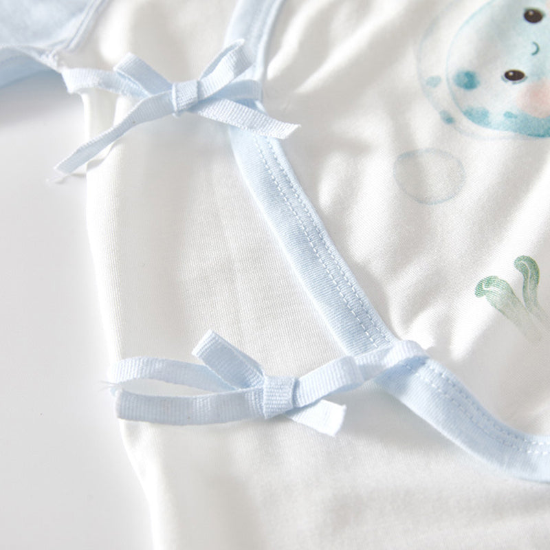 Summer Baby Romper, Natural Plant Fiber, Side-opening Velcro, 0-6Months - babysmile03