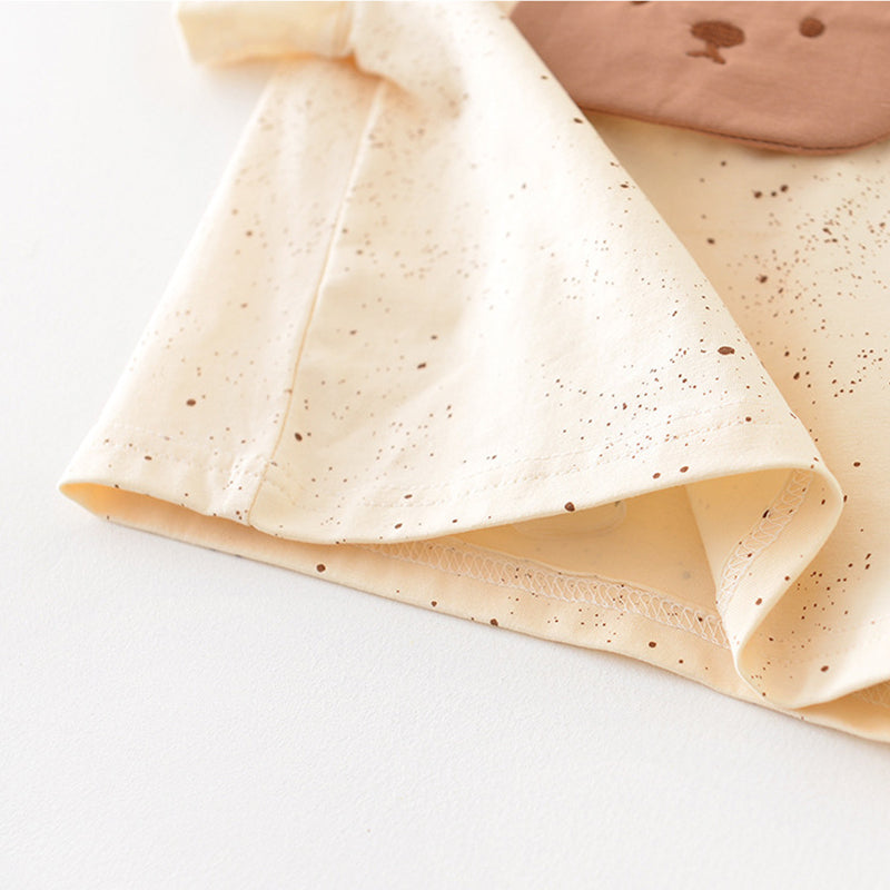 Striped Baby T-shirt with Cartoon Bear Pattern, 6-18Months