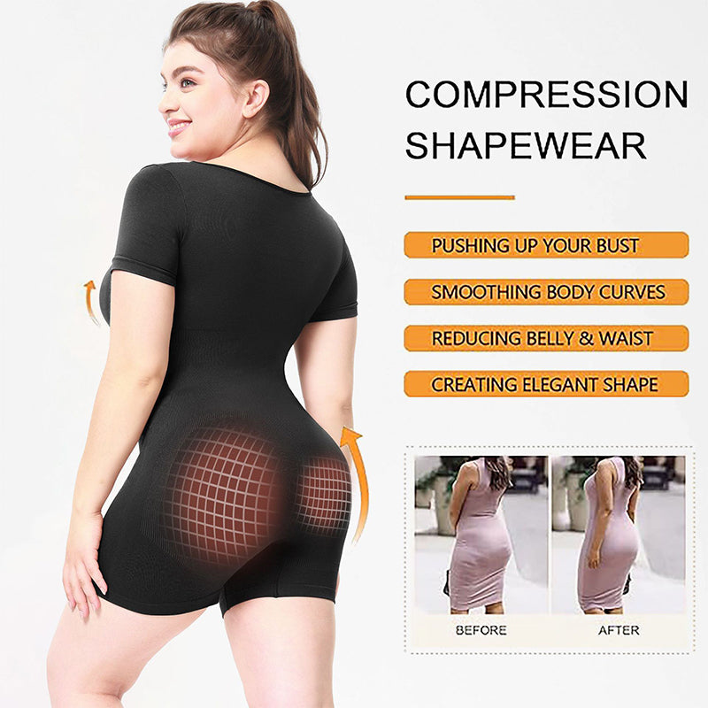 Short-sleeve Seamless Shapewear Bodysuit, Postpartum Body Shaping and Recovery