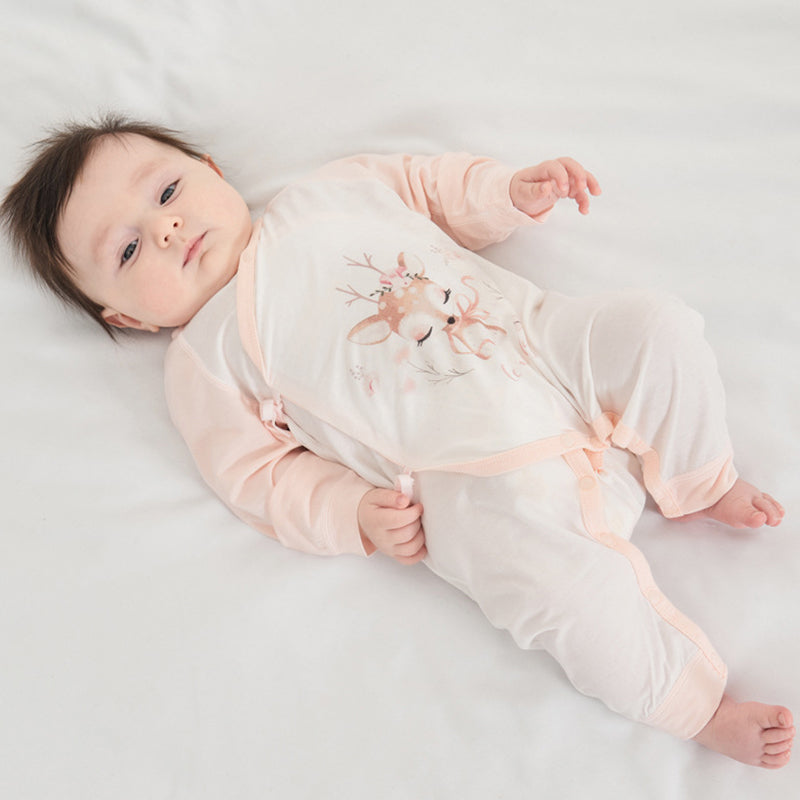 Summer Baby Romper, Natural Plant Fiber, Side-opening Velcro, 0-6Months - babysmile03