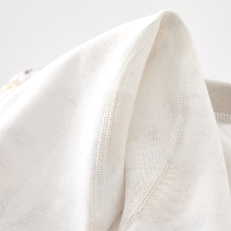 Summer Newborn Baby Romper, 100% Pure Cotton Material, Side-opening Velcro, 0-6Months - babysmile03