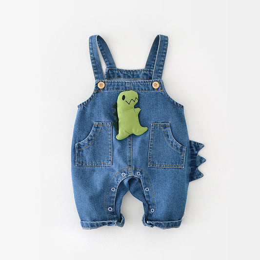Cute Dinosaur Denim Overalls for Babies, 6-36Months