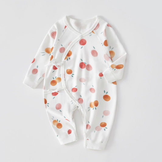 Newborn Baby Romper, 100% Pure Cotton Material, Side-opening Velcro, 0-6Months - babysmile03