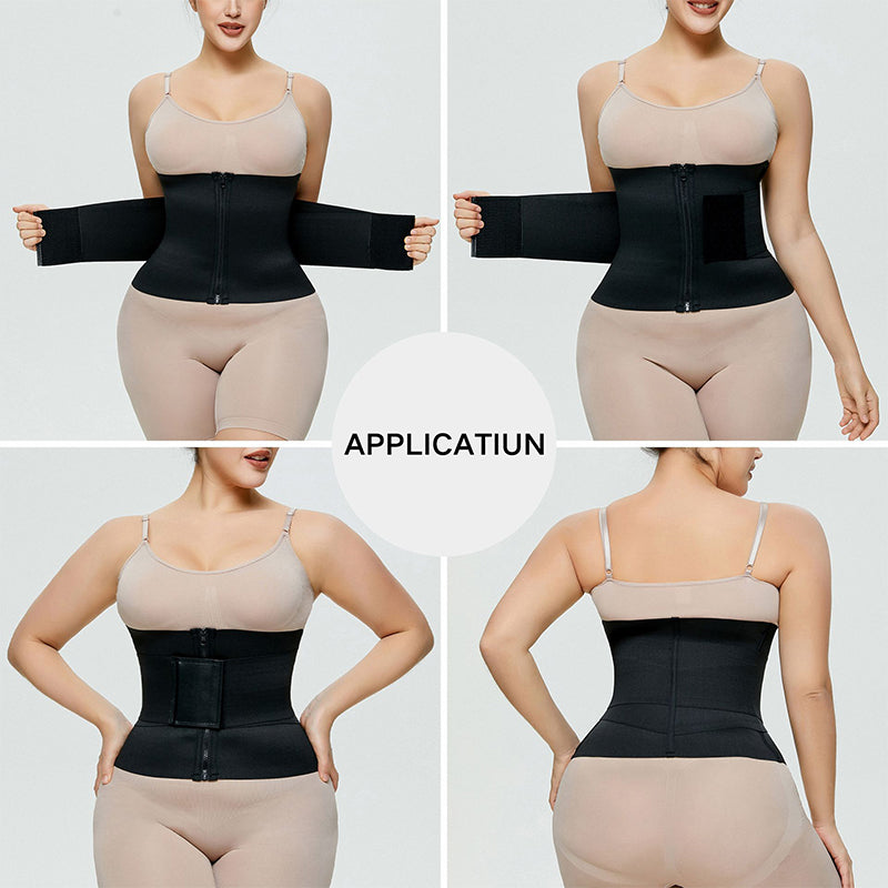 High-Waisted Tummy Control Teal Shapewear Leggings with Waist Trainer, Postpartum Body Shaping and Recovery