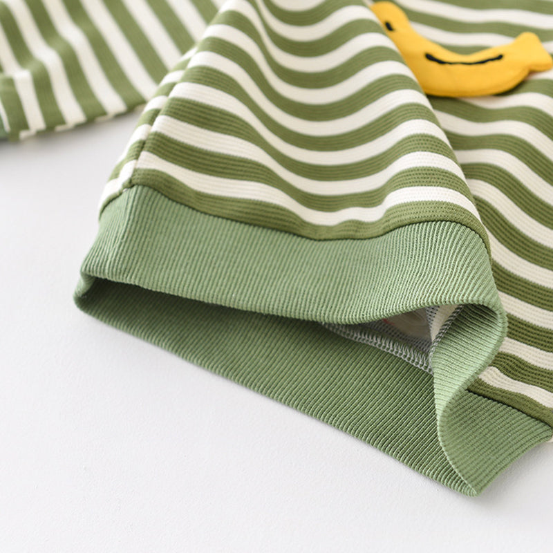 Banana Pattern Striped Baby Sweater, 6-36Months