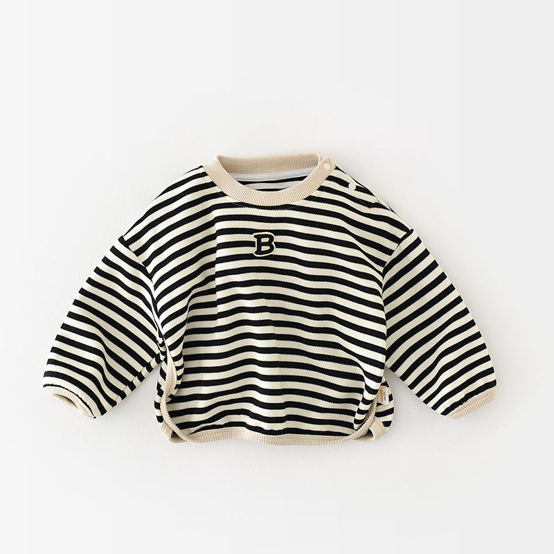 Letter Pattern Striped Baby Sweater, 6-36Months