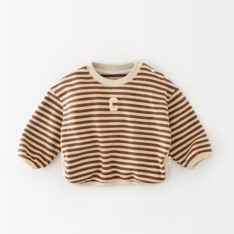 Letter Pattern Striped Baby Sweater, 6-36Months