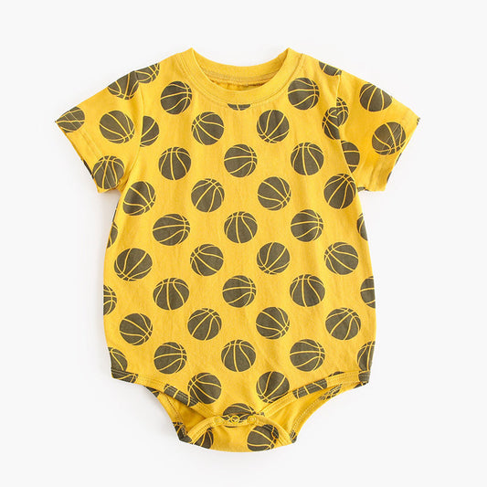 Ball Print Baby Bodysuits, 100% Pure Cotton Material, 0-36Months