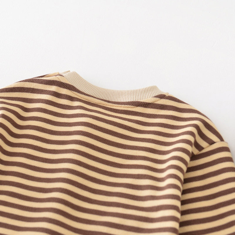 Letter Pattern Striped Baby Sweater, 6-36Months